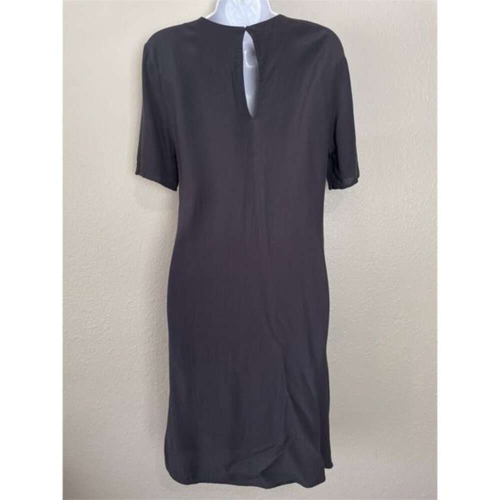 H&M dark gray short sleeve crepe dress 6 - Picture 7 of 11